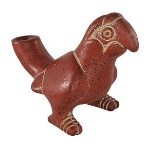 Parrot Bird Mexico Terracotta Colima Primitive Art Pottery Water Vessel Vase